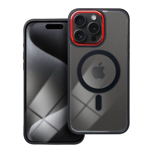 COLOR EDGE MAG COVER tok kompatibilis a MagSafe-dal az IPHONE 15 Pro Max készülékhez fekete piros