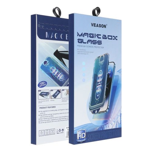 6D Pro Veason Easy-Install üveg + Applicator - Iphone 15 Pro Max-hoz fekete