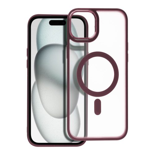 MATTE MAG COVER tok kompatibilis a MagSafe-el IPHONE 15 Plus-hoz, szilva vörös