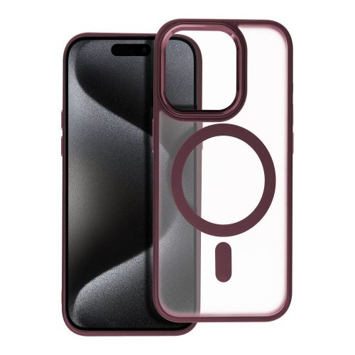 MATTE MAG COVER tok kompatibilis a MagSafe-dal IPHONE 15 Pro plum piros számára
