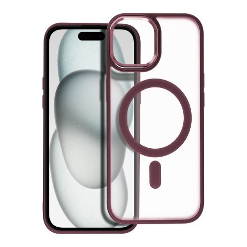 MATTE MAG COVER tok kompatibilis a MagSafe-fel az IPHONE 15-höz, szilvavörös színben