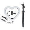 LED Ring Stream RGB lamp 12inch with holder  mobile HEART + tripod JM33-13 fekete
