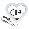 LED Ring Stream RGB lamp 12inch with holder  mobile HEART + tripod JM33-13 fekete