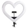 LED Ring Stream RGB lamp 12inch with holder  mobile HEART + tripod JM33-13 fekete