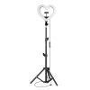 LED Ring Stream RGB lámpa 10" mobiltelefon tartóval HEART + tripod JM26-10 fekete