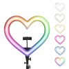 LED Ring Stream RGB lámpa 10" mobiltelefon tartóval HEART + tripod JM26-10 fekete