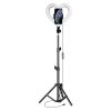 LED Ring Stream RGB lamp 10" with holder for mobile HEART + tripod JM26-10 black