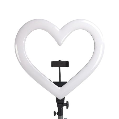 LED Ring Stream RGB lamp 10" with holder for mobile HEART + tripod JM26-10 black