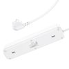 HOCO power strip 4-bit elosztókábel aljzat + 2 x USB A + Type C PD QC 3A 20W NS1 fehér
