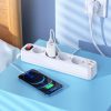 HOCO power strip 4-bit elosztókábel aljzat + 2 x USB A + Type C PD QC 3A 20W NS1 fehér