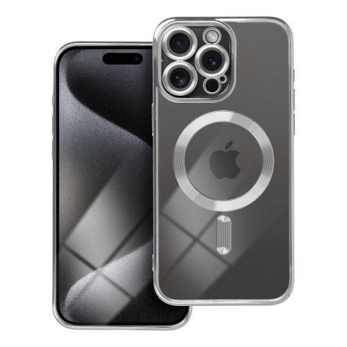 ELECTRO MAG COVER tok kompatibilis a MagSafe-el az IPHONE 15 Pro ezüst színben