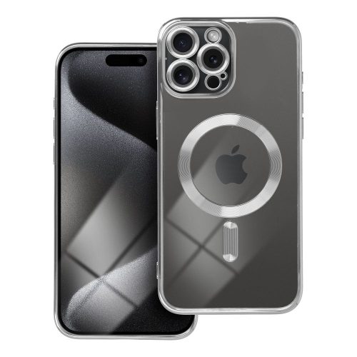 ELECTRO MAG COVER tok kompatibilis a MagSafe-el az IPHONE 15 Pro Max ezüst színben
