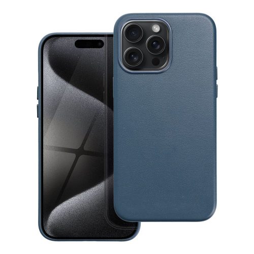 bőr MAG COVER tok IPHONE 15 Pro Max-hoz indigókék színben