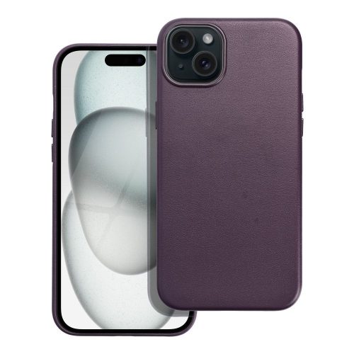 bőr MAG COVER tok IPHONE 15 Plus-hoz sötét ibolya