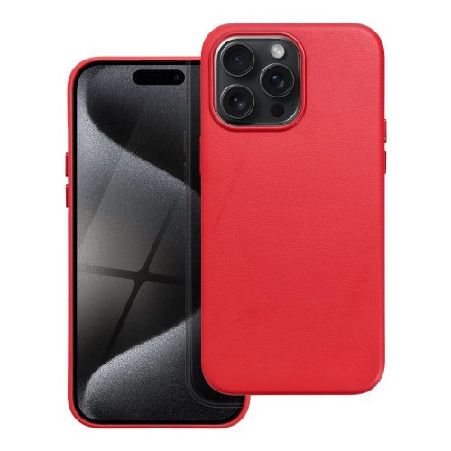 bőr MAG COVER tok az IPHONE 15 Pro Max-hoz, piros