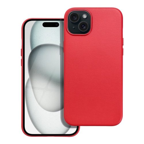 bőr MAG COVER tok IPHONE 15 Plus -hoz, piros