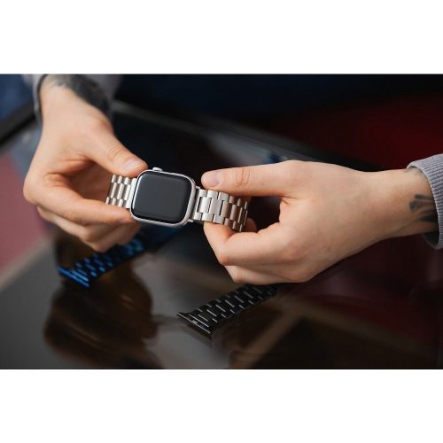 CELL F-DESIGN FA10 rozsdamentes acél szíj APPLE Watch 42 / 44 / 45 / 49 mm-hez kék színben