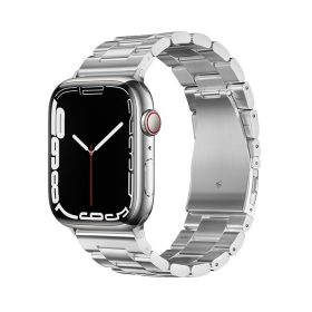   CELL F-DESIGN FA10 rozsdamentes acél szíj APPLE Watch 42 / 44 / 45 / 49 mm ezüst színben
