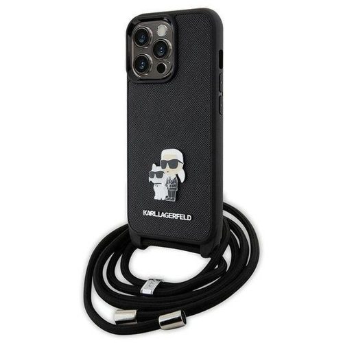 KARL LAGERFELD case for IPHONE 13 Pro KLHCP13LSAKCPSK (Saffiano KC Metal PIN Crossbody) black