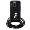 KARL LAGERFELD case for IPHONE 13 Pro KLHCP13LSAKCPSK (Saffiano KC Metal PIN Crossbody) black