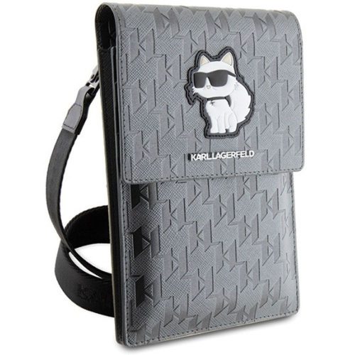 KARL LAGERFELD universal bag for mobile KLWBSAKHPCG (Saffiano Mono Choupette) silver