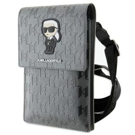   KARL LAGERFELD universal bag for mobile KLWBSAKHPKG (Saffiano Mono Ikonik) silver