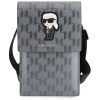 KARL LAGERFELD universal bag for mobile KLWBSAKHPKG (Saffiano Mono Ikonik) silver