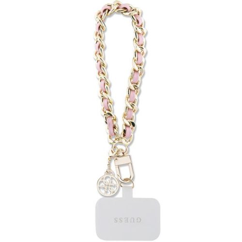 GUESS kézi pánt GUOUCHSAMC4P (Saffiano Chain Strap 4G Charm) rózsaszín