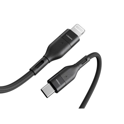 VEGER kábel Type C to Lightning PD 3A 27W CL01 1,2 m fekete