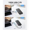 VEGER powerbank 25000 mAh beépített kábelekkel Type C / Lightning PD 130W TCE130 (W2503) fekete