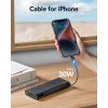 VEGER powerbank 25000 mAh beépített kábelekkel Type C / Lightning PD 130W TCE130 (W2503) fekete