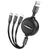 HOCO kábel 3in1 USB A to Lightning / Micro USB / Type C 2A X75 1 m fekete