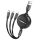 HOCO kábel 3in1 USB A to Lightning / Micro USB / Type C 2A X75 1 m fekete