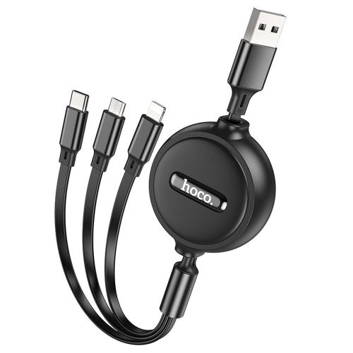 HOCO kábel 3in1 USB A to Lightning / Micro USB / Type C 2A X75 1 m fekete