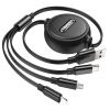 HOCO kábel 3in1 USB A to Lightning / Micro USB / Type C 2A X75 1 m fekete