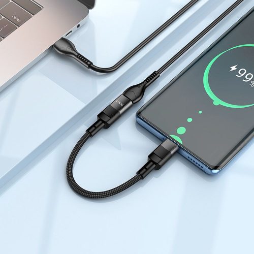 Adapter OTG USB C to Lightning Hoco 3A 0,1 m U107 black