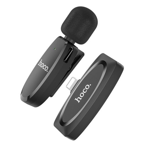 Wireless lavalier microphone Lightning Hoco L15 black
