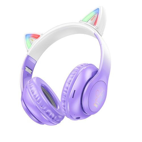 HOCO vezeték nélküli bluetooth fejhallgató W42 Cat Ear lila szőlő