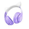 HOCO vezeték nélküli bluetooth fejhallgató W42 Cat Ear lila szőlő