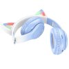 HOCO vezetéknélküli bluetooth headphones W42 Cat Ear crystal kék