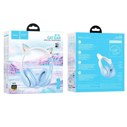 Wireless headphones Hoco W42 Cat Ear crystal blue