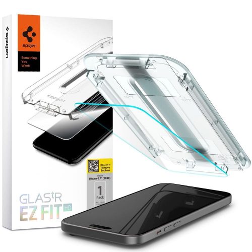 SPIGEN edzett üveg GLAS.TR ”EZ FIT” IPHONE 15 Plus-hoz átlátszó