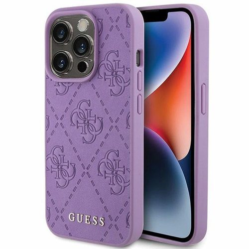 GUESS tok IPHONE 15 Pro-hoz GUHCP15LP4EPMU (Quilted 4G Classic) világoslila