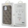 GUESS tok IPHONE 15-höz GUHCP15SG4GFBR (4G fém logó) barna