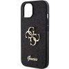 GUESS tok IPHONE 15-höz GUHCP15SHG4SGK (Fixed Glitter Big 4G) fekete