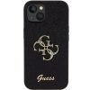 GUESS tok IPHONE 15-höz GUHCP15SHG4SGK (Fixed Glitter Big 4G) fekete