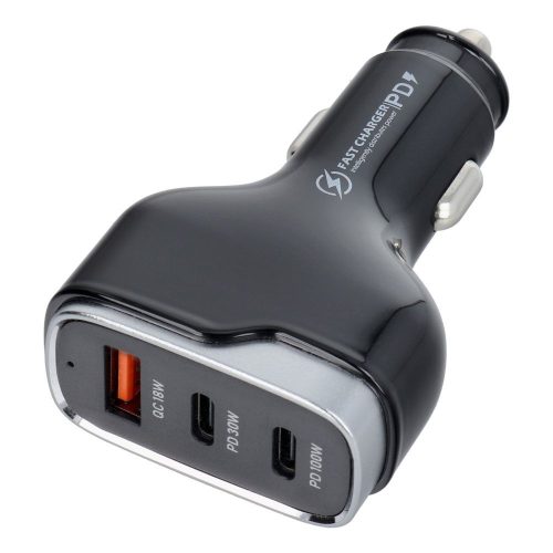 Autós töltő USB A + 2 x Type C PD QC3.0 3A 138W CC53-2C1A fekete