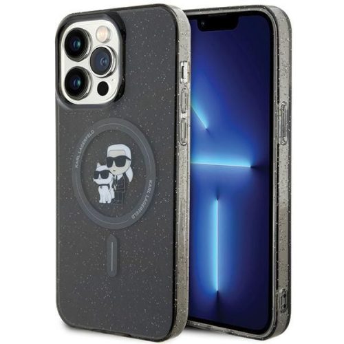KARL LAGERFELD tok az IPHONE 15 Pro Max-hoz KLHMP15XHGKCNOK (Csillogó + Mágneses) fekete