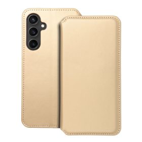   DUAL POCKET Book tok SAMSUNG S23 FE készülékhez arany színben