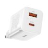 BASEUS Töltő USB A + Type C PD QC3.0 30W CCSUPP-E02/CCCJG30UE fehér